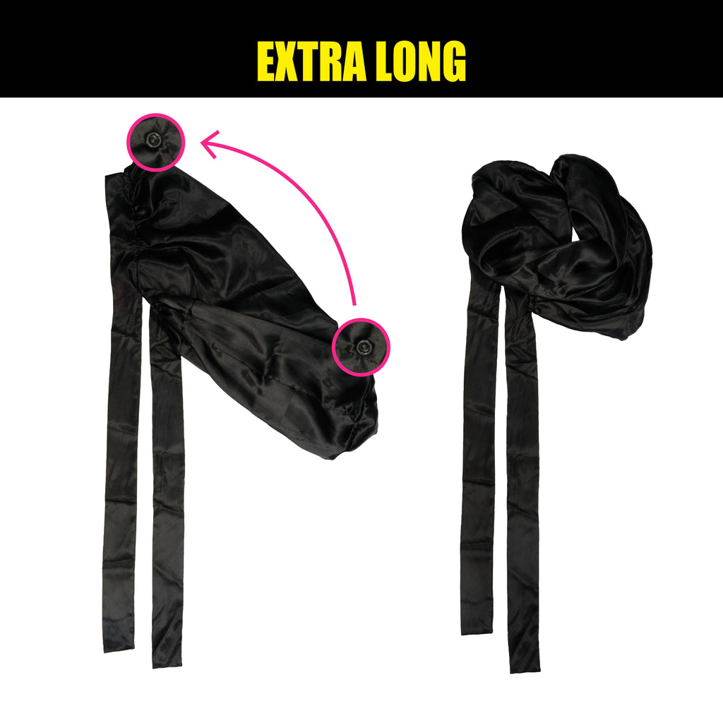 Wonder Wig Tie-Up Bonnet - Black